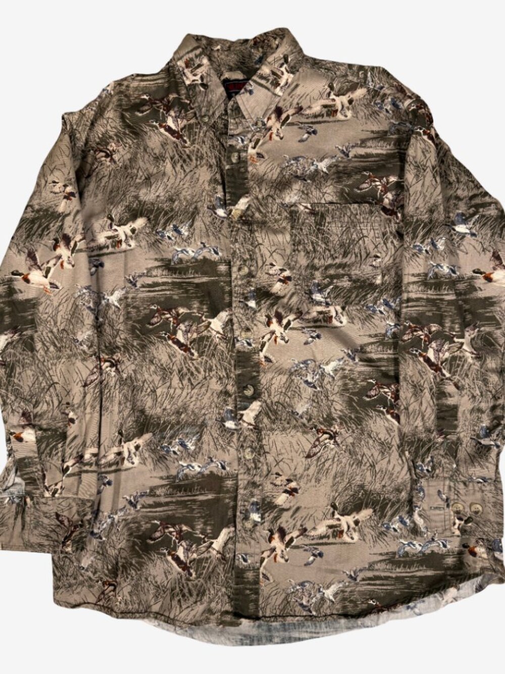 Vintage Y2K Nunavut Hunting Full Print Button-Up Shirt